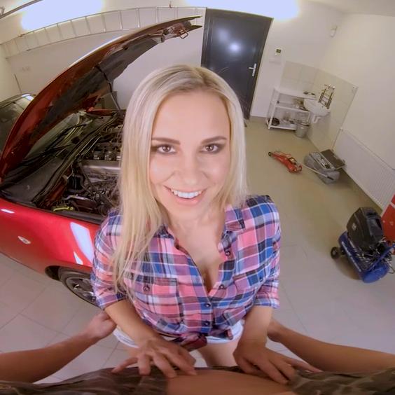 Passion in the car shop VR Porn Video